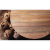 teak chat table natural finish round