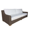 two cushion sofa white loose cushions Kubu weave all-weather wicker brown Padma's Plantation
