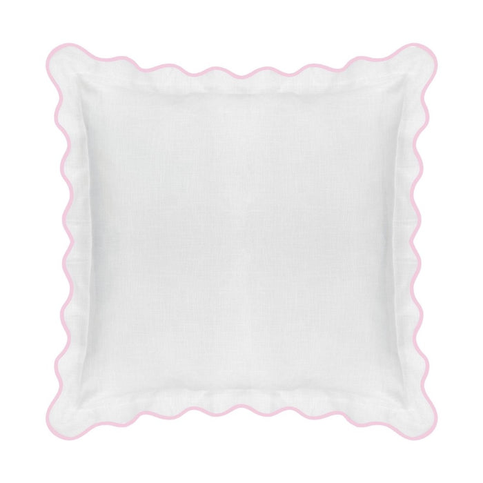 Laura Park Designs Scalloped Pink + White Euro Sham adds a chic accent to any girls room or bedding set.
