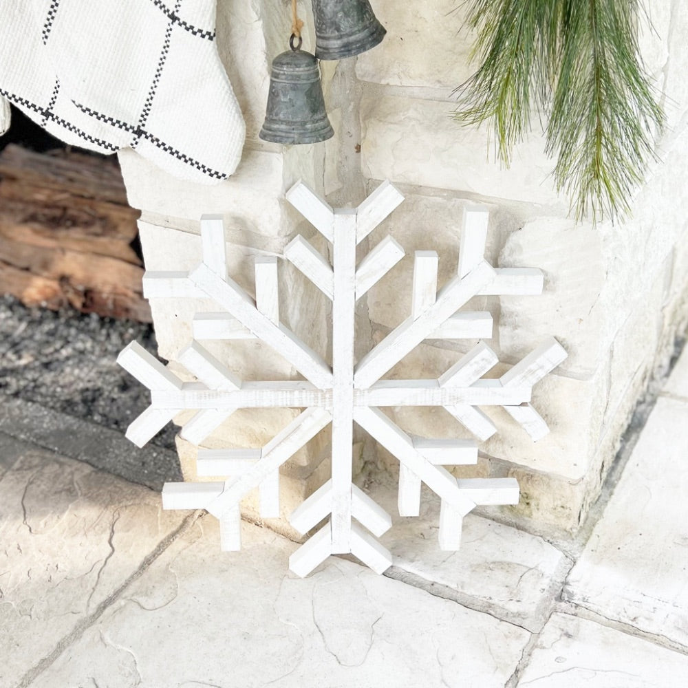 Winter Decor - Unique Whitewash Oversized Snowflake – BSEID