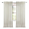 natural and ivory striped shimmer linen sheer curtain panels