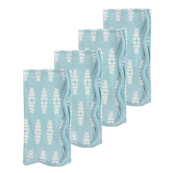 blue white dinner napkin scalloped edge set