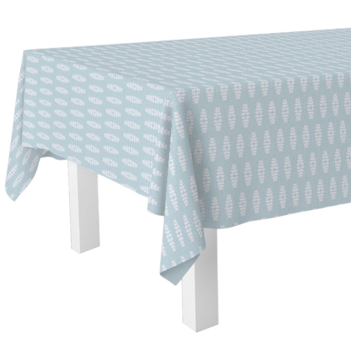 blue white tablecloth patterned