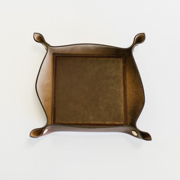 small valet brown leather personalized