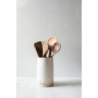 ceramic lace canister white handmade round