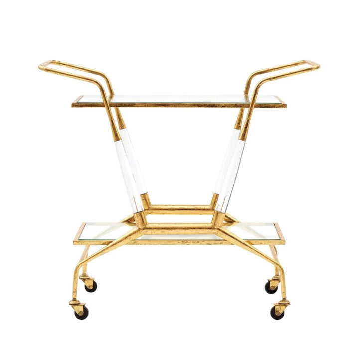 Jepson Clear + Gold Leaf Bar Cart