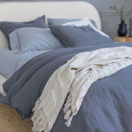 blue duvet and sheets striped throw blanket 