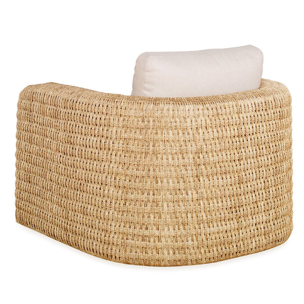 large swivel chair woven abaca loose seat back cushions flax colored