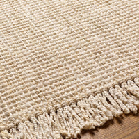 runner fringe edge natural hand woven jute cream