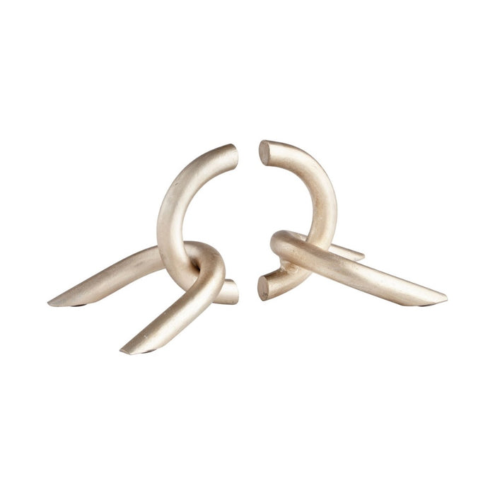 antique silver leaf iron link bookends