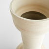 tall off-white vase clay striated undertones 