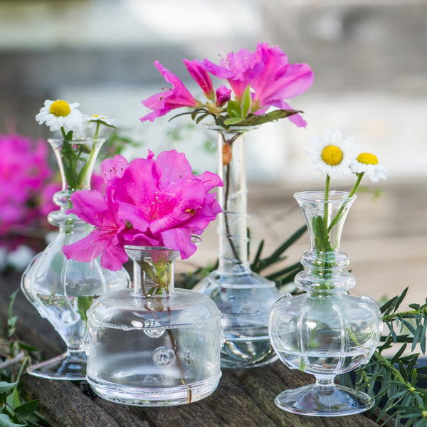 clear glass bud vases 4 variety