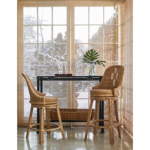 natural wicker swivel counter stool back