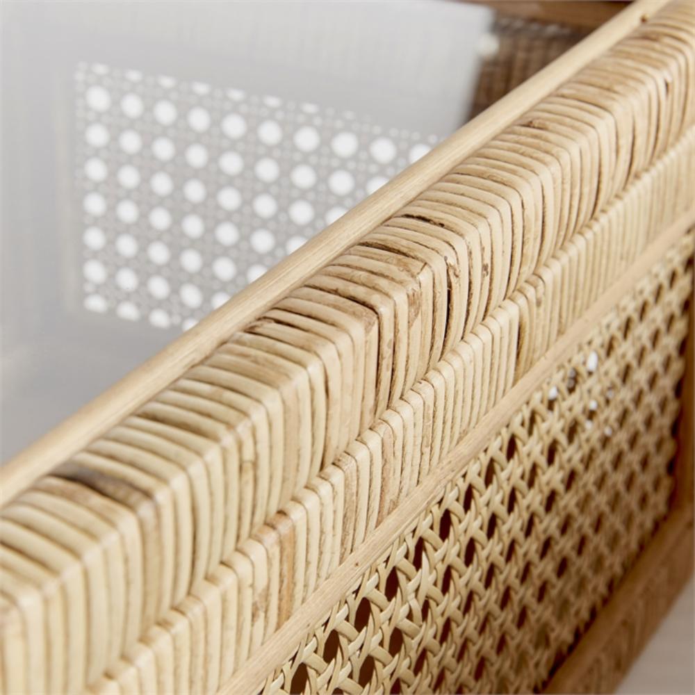 display boxes set of 2 wrapped rattan glass top natural