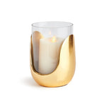 clear gold medium hurricane modern candle holder