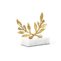 olive statue marble base gold leaf