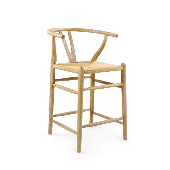 natural oak mid century counter stool rope seat