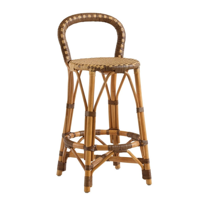 natural brown rattan indoor or outdoor counter stool