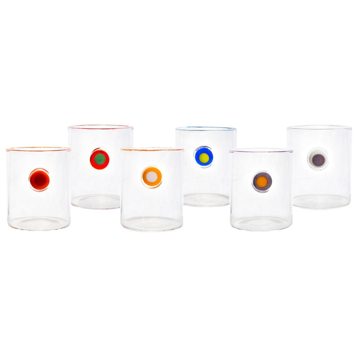 tumblers clear glass colorful medallion variety
