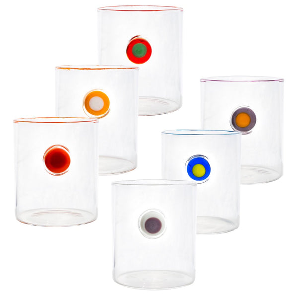 tumblers clear glass colorful medallion variety