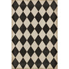 Spicher & Co. vinyl floorcloth chair kitchen mat area black white diamond harlequin vintage