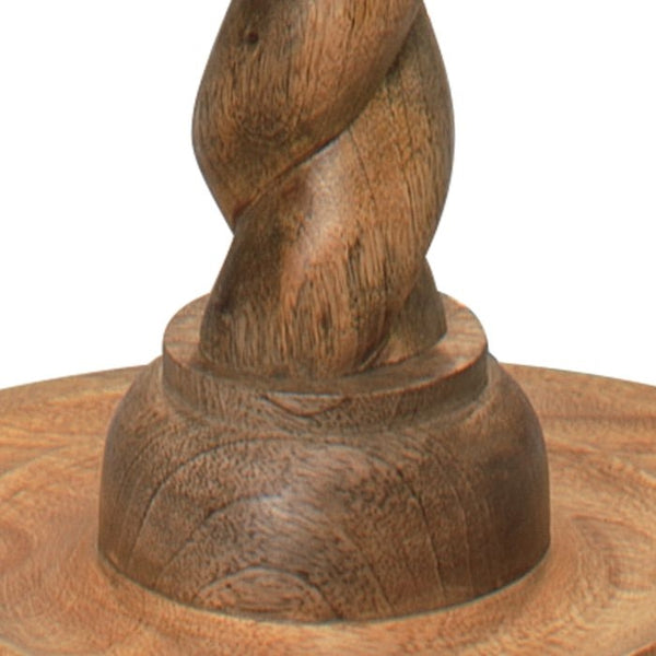 natural wood waxed twisted floor lamp linen shade