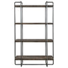 shelving unit four shelves industrial solid wood natural