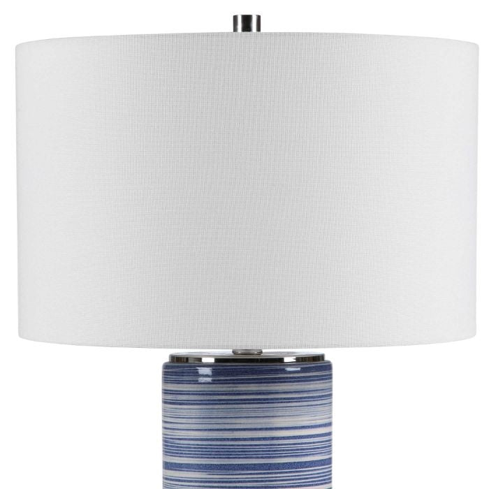 tall blue white table lamp
