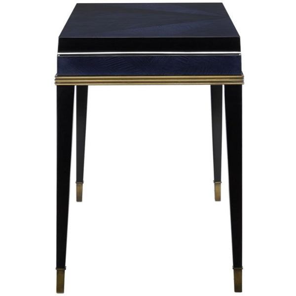 writing desk sapphire black brass glossy