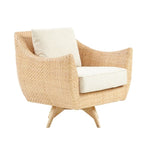 rattan natural diamond weave swivel chair cushion
