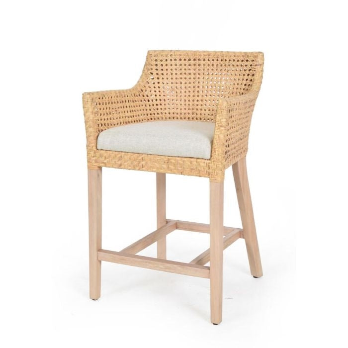 rattan cane back counter stool cushion