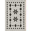 black white mosaic tile lay flat vinyl rug