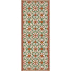 red green floral lay flat vinyl rug