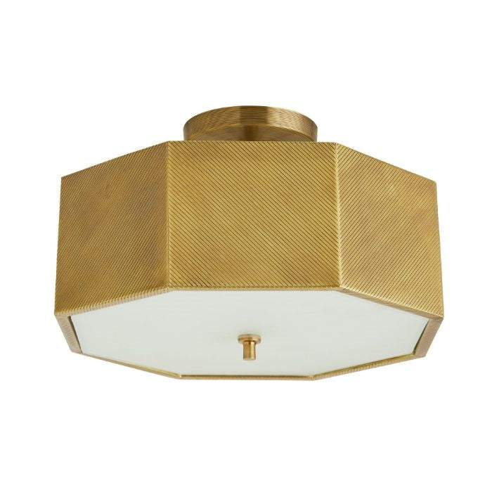 Arteriors Grespan Two Light Semi Flush Mount in Antique Brass