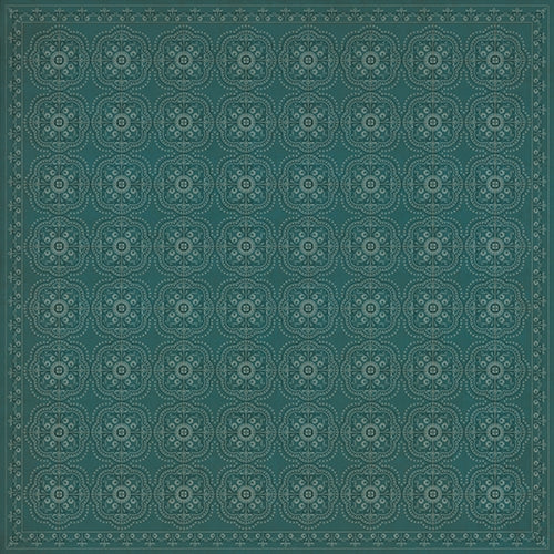 Spicher & Company Pattern 28 Teal Bandana Vinyl Floorcloth | BSEID