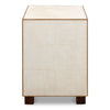 off-white shagreen leather 3-drawer side table nightstand