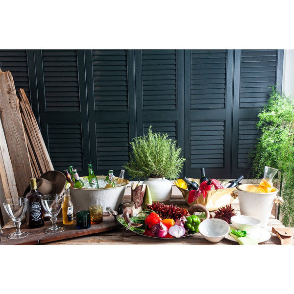 ice bucket wine cooler white brass jaguar handles