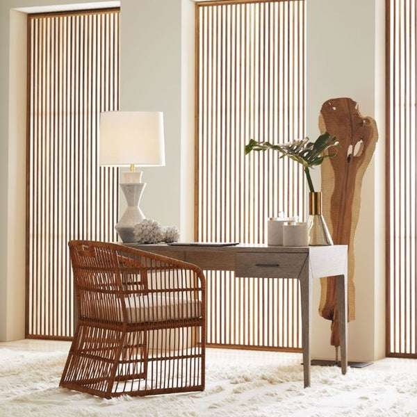 Oak Desk - Dublin - Antique Brass Details