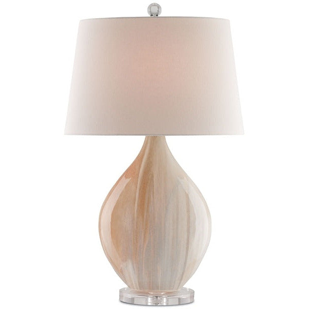 opal ceramic off-white linen table lamp drum shade