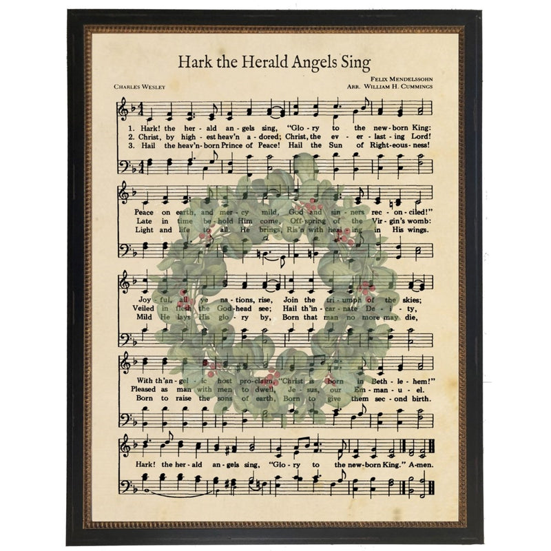 Christmas carol sheet music Hark the Herald Angels Sing Wall Art