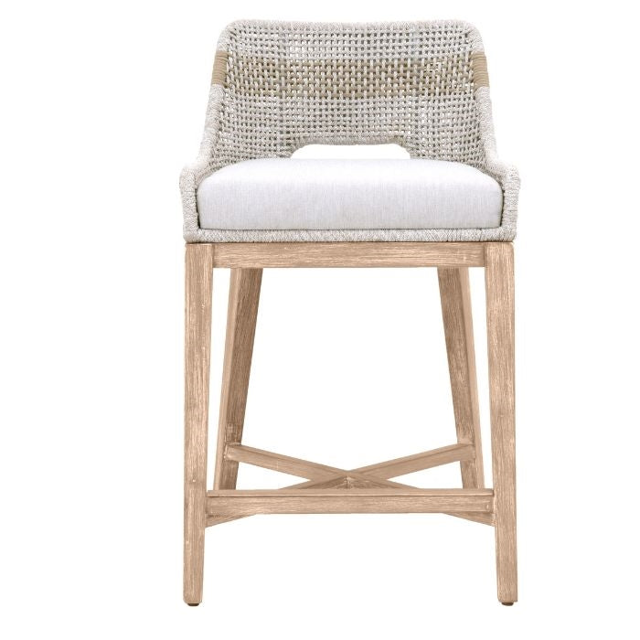 counter stool organic white taupe rope natural