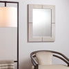 white hair-on-hide leather wall mirror