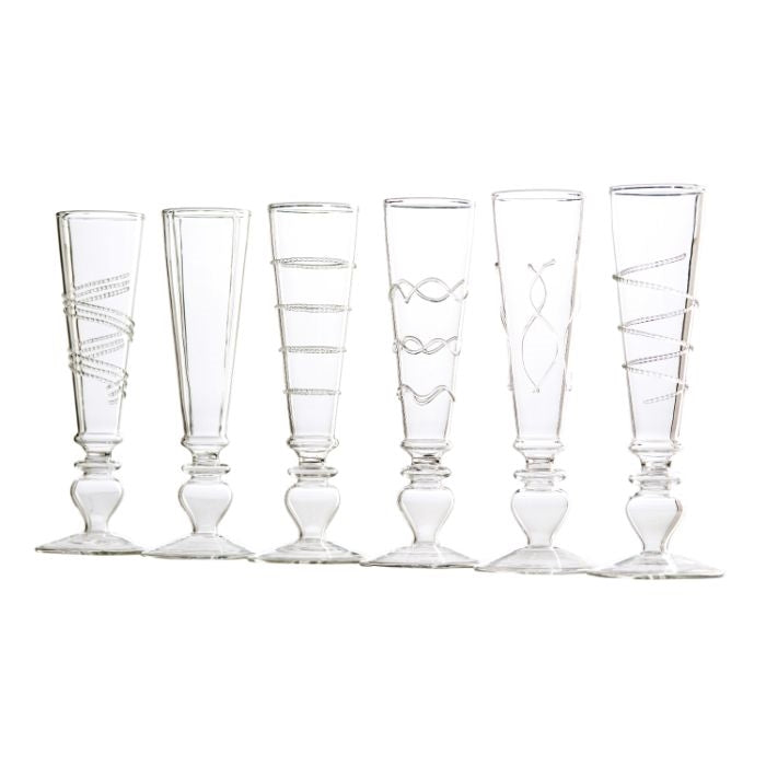 glass clear footed champagne flutes luxury