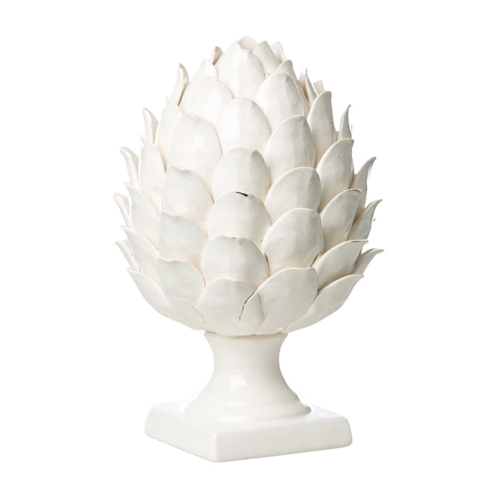 white ceramic pedestal artichoke