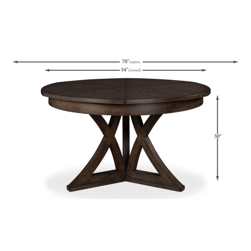 round expandable dining table artisan grey medium