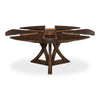 round expandable dining table burnt brown oak medium