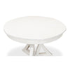 round expandable dining table working white small