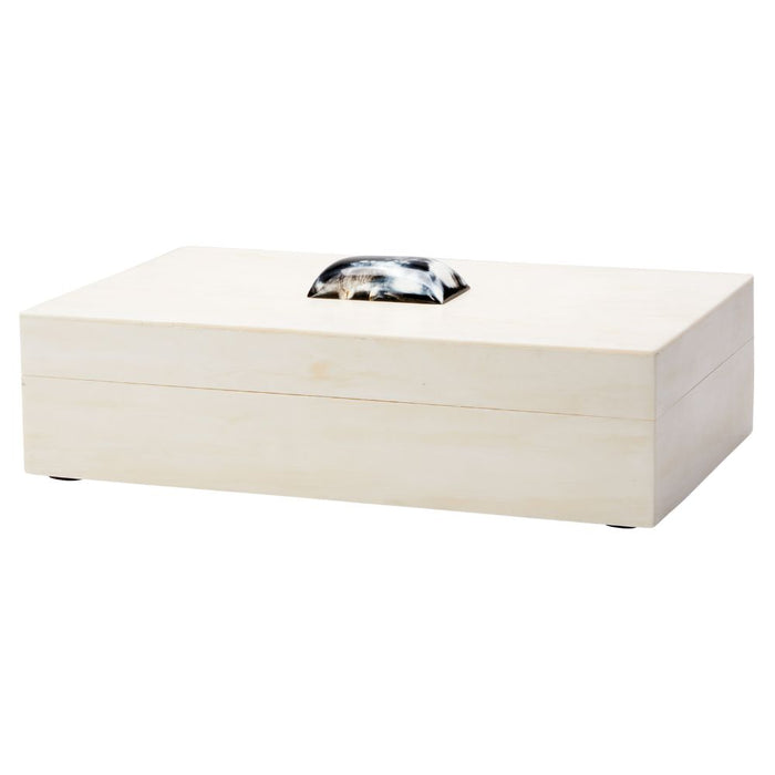 cream resin faux horn decorative box