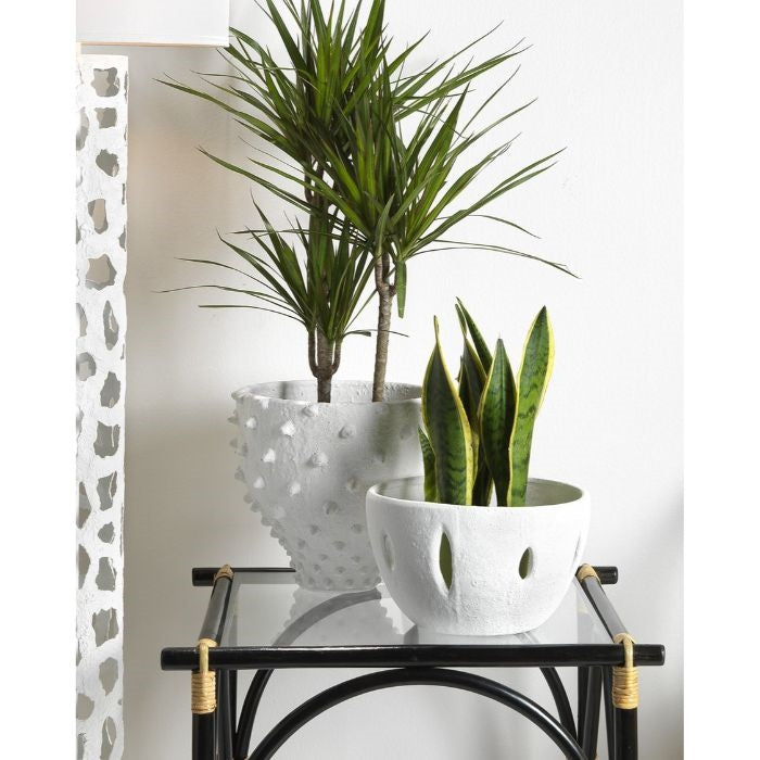 ceramic white spike vase textured decor