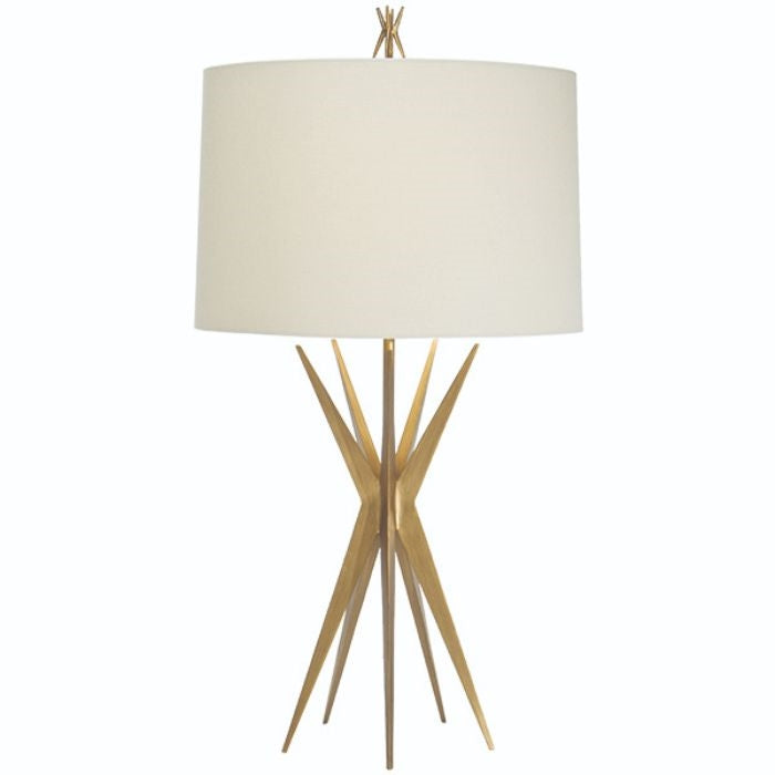 gold finished starfall table lamp oatmeal linen shade
